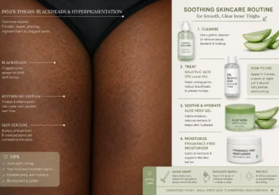 Dark inner thighs with blackheads and dark spots