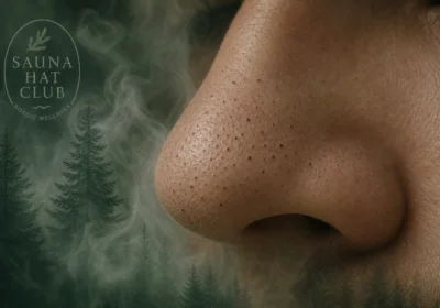 Close-up showing blackheads on nose with steam background for safe removal guide